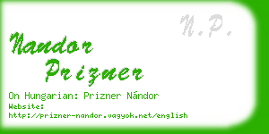 nandor prizner business card